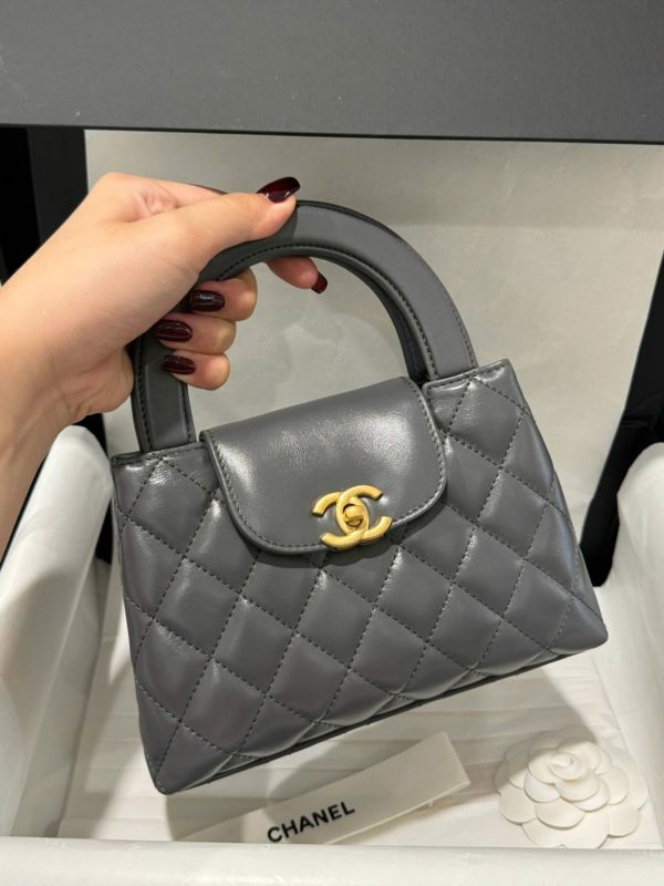 Chanel Kelly Replica Women’s Handbag Gray Gold Lock 19x13x7cm - Image 5