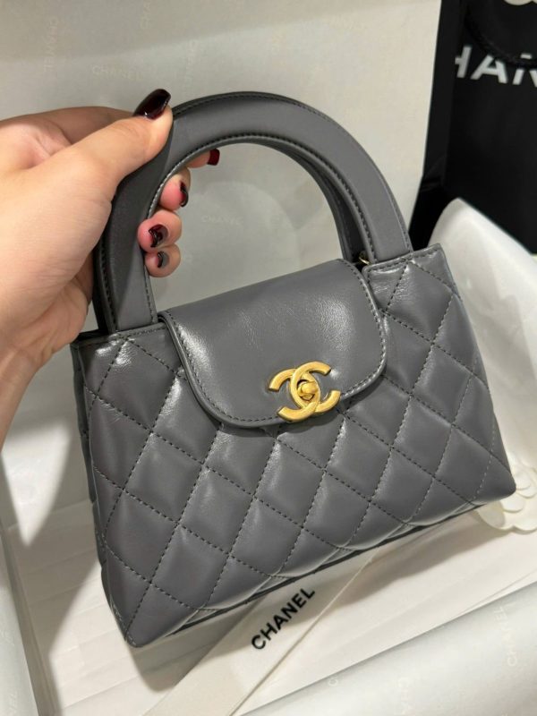 Chanel Kelly Replica Women’s Handbag Gray Gold Lock 19x13x7cm - Image 4