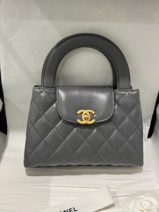 Chanel Kelly Replica Women’s Handbag Gray Gold Lock 19x13x7cm - Image 3