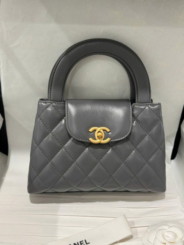 Chanel Kelly Replica Women’s Handbag Gray Gold Lock 19x13x7cm - Image 3