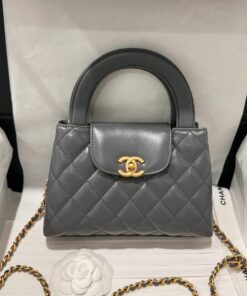 Chanel Kelly Replica Women’s Handbag Gray Gold Lock 19x13x7cm