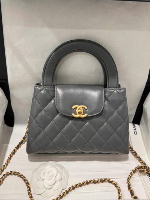 Chanel Kelly Replica Women’s Handbag Gray Gold Lock 19x13x7cm - Image 2