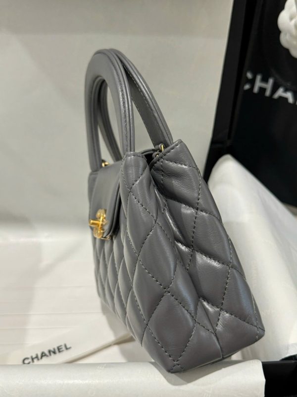 Chanel Kelly Replica Women’s Handbag Gray Gold Lock 19x13x7cm - Image 8