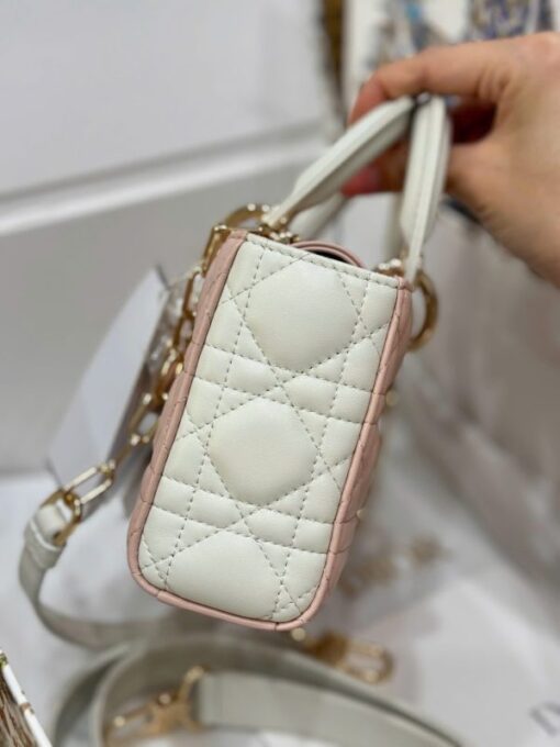 Dior D-Joy Lady Small Replica Women’s Handbag Light Pink 22cm - Image 7