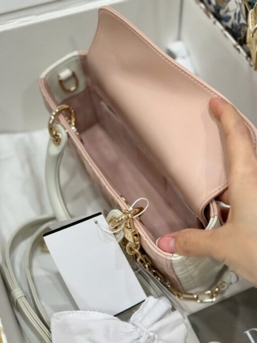 Dior D-Joy Lady Small Replica Women’s Handbag Light Pink 22cm - Image 8