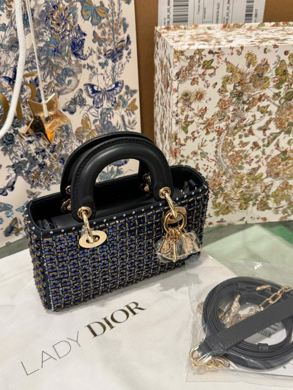 Dior Lady D-Joy Super High Quality Women’s Handbag with Beaded Pattern 16.5cm - Image 3