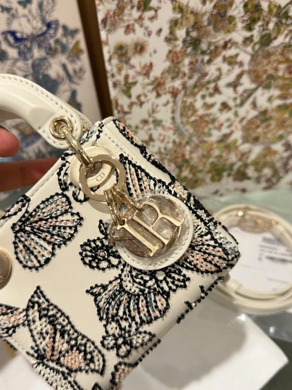 Dior Micro Lady Super Premium Handbag Butterfly Pattern 12cm - Image 5