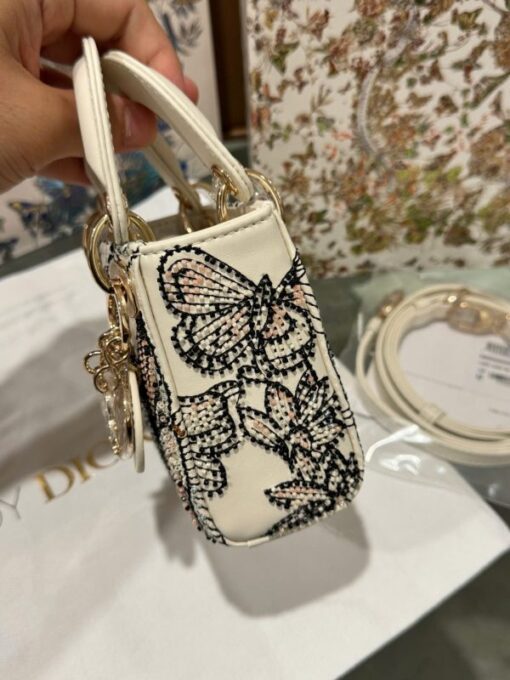 Dior Micro Lady Super Premium Handbag Butterfly Pattern 12cm - Image 6