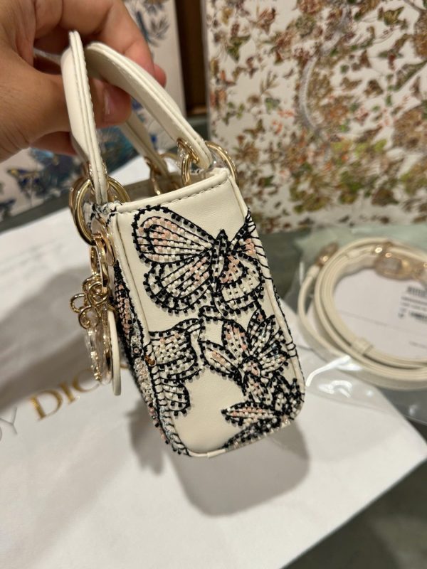 Dior Micro Lady Super Premium Handbag Butterfly Pattern 12cm - Image 6