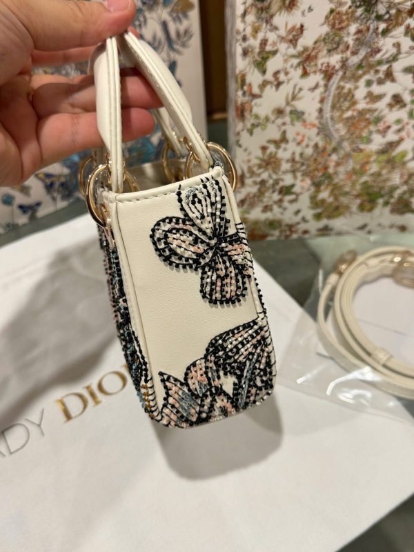 Dior Micro Lady Super Premium Handbag Butterfly Pattern 12cm - Image 7