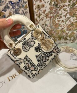 Alternative view of Dior Micro Lady Super Premium Handbag Butterfly Pattern 12cm