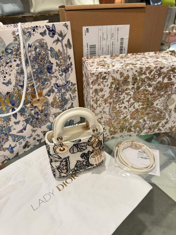 Dior Micro Lady Super Premium Handbag Butterfly Pattern 12cm - Image 3