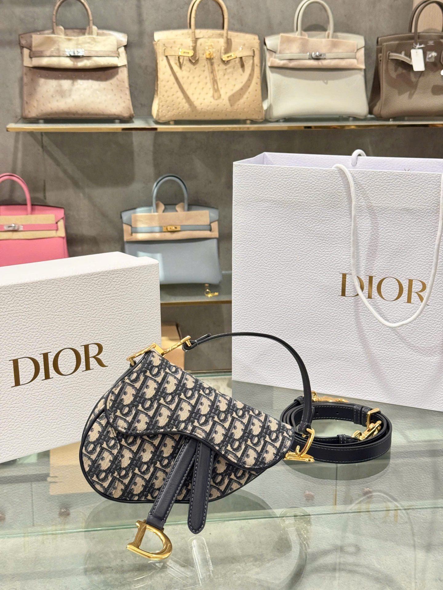 Super Dior Saddle Handbag Dior Pattern Gold Lock 21x18x5cm