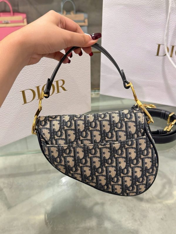 Super Dior Saddle Handbag Dior Pattern Gold Lock 21x18x5cm - Image 4