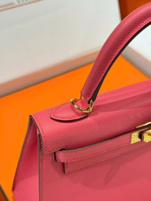 Hermes Kelly Women’s Handbag Dark Pink Gold Lock 25cm - Image 5
