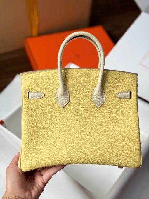 Hermes Birkin Handbag Near Authentic Yellow Color Rose Gold Lock 25cm - Image 5