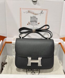 Alternative view of Hermes Constance Replica Handbag 11 Black White Lock Hand-sewn 19cm