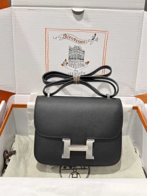 Hermes Constance Replica Handbag 11 Black White Lock Hand-sewn 19cm - Image 2