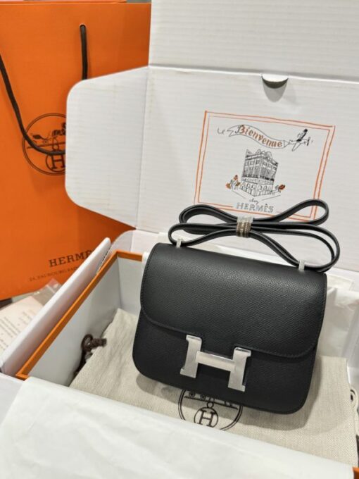 Hermes Constance Replica Handbag 11 Black White Lock Hand-sewn 19cm - Image 4