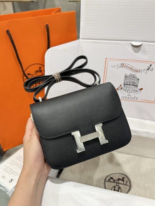 Hermes Constance Replica Handbag 11 Black White Lock Hand-sewn 19cm - Image 3