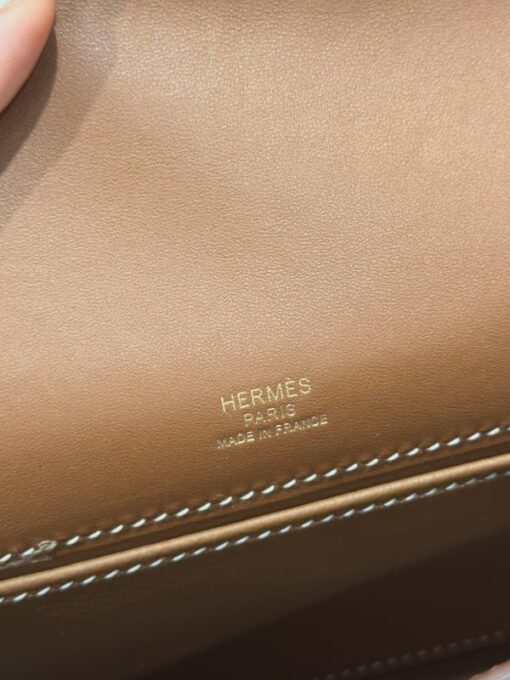 Hermes Kelly Pochette Like Auth Women’s Handbag Brown 20x16x10cm - Image 13