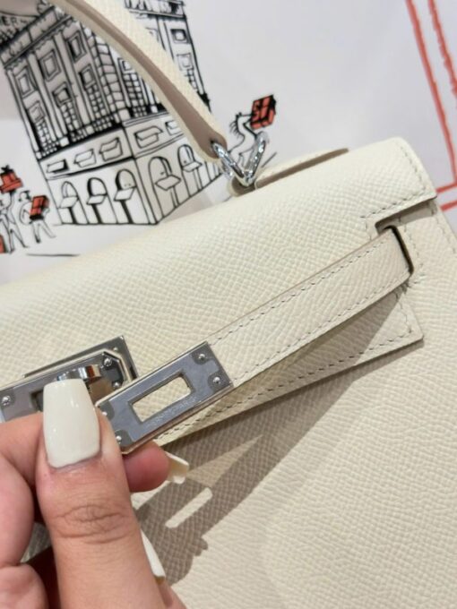 Hermes Kelly Rep 11 High-End Women’s Handbag Cream White White Lock 25cm - Image 5