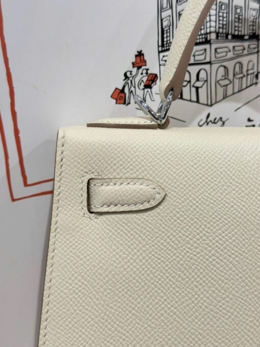 Hermes Kelly Rep 11 High-End Women’s Handbag Cream White White Lock 25cm - Image 6