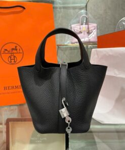 Alternative view of Hermes Picotin Like Auth Women’s Handbag Black 18cm