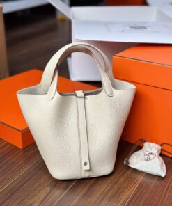 Hermes Picotin Like Auth Women’s Handbag White 18cm