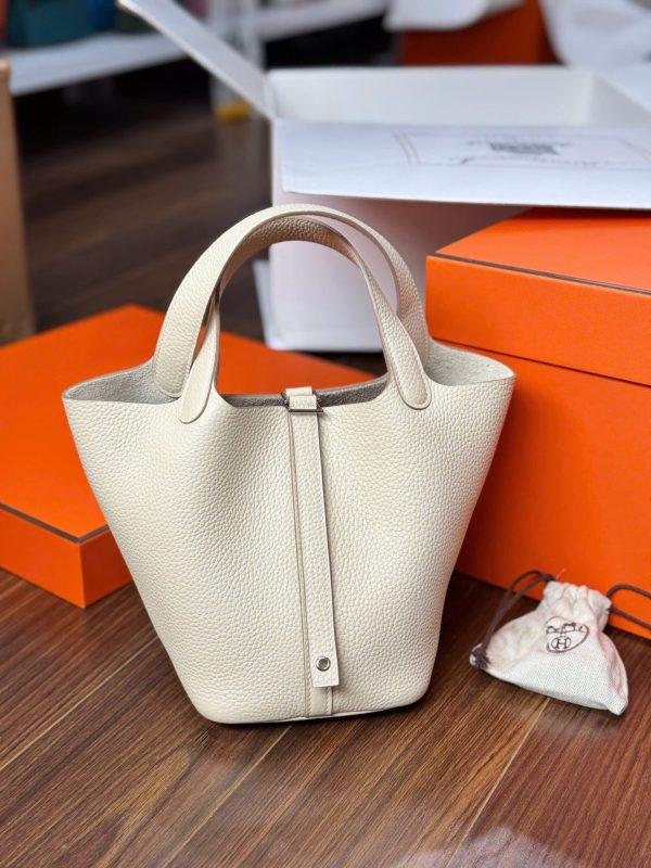 Hermes Picotin Like Auth Women’s Handbag White 18cm - Image 2