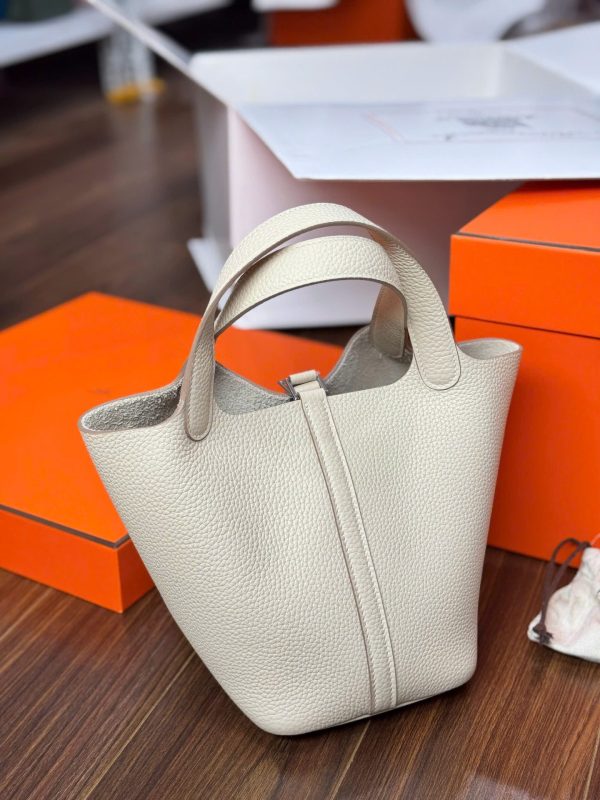 Hermes Picotin Like Auth Women’s Handbag White 18cm - Image 4