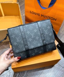 Louis Vuitton LV Eclipse Men’s Handbag Super Premium Monogram Gray 24x18x5.5cm