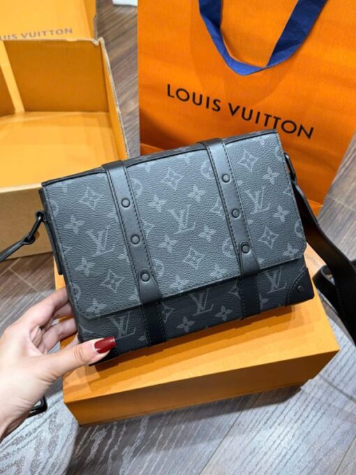 Louis Vuitton LV Eclipse Men’s Handbag Super Premium Monogram Gray 24x18x5.5cm - Image 2