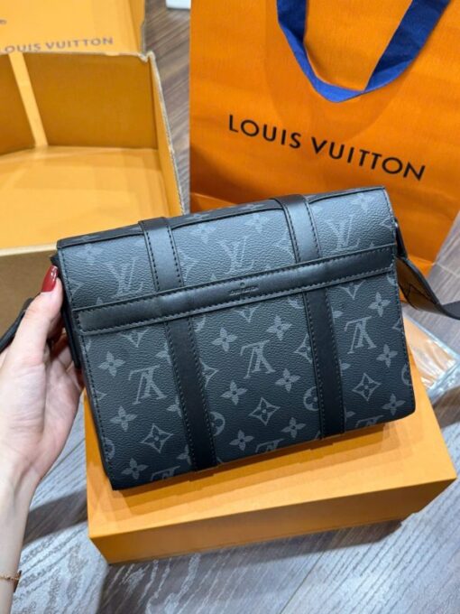 Louis Vuitton LV Eclipse Men’s Handbag Super Premium Monogram Gray 24x18x5.5cm - Image 3