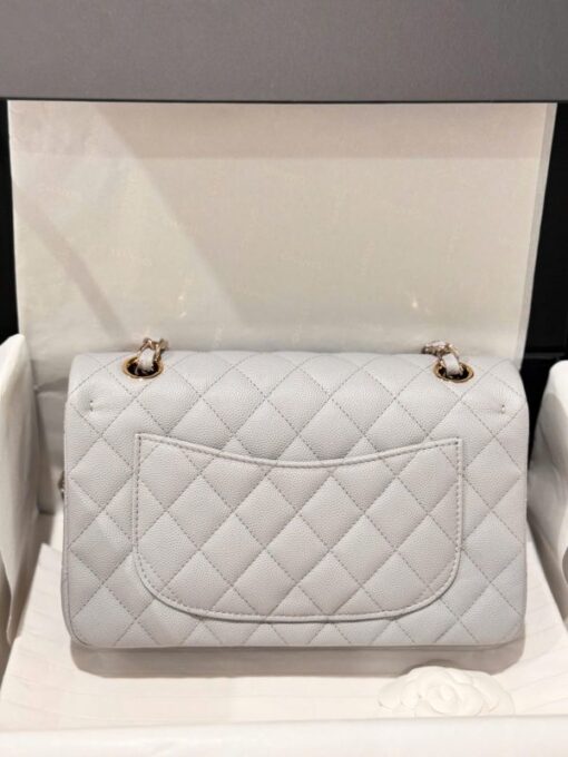 Chanel Classic Replica Women’s Handbag Gray Gold Lock 23cm - Image 10
