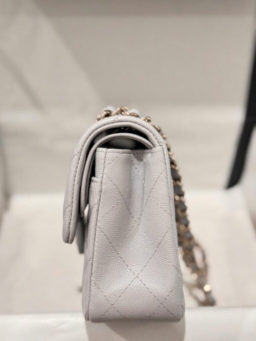 Chanel Classic Replica Women’s Handbag Gray Gold Lock 23cm - Image 8