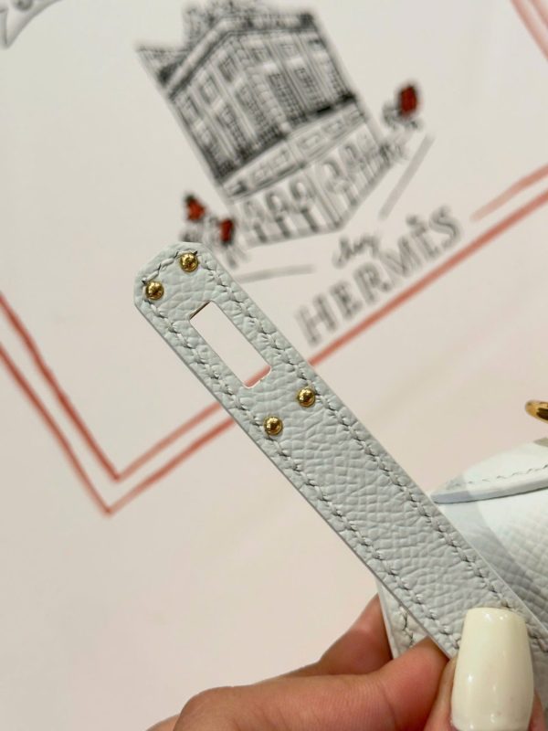Hermes Kelly Rep 11 High-Quality White Women’s Handbag with Gold Lock 25cm - Image 10