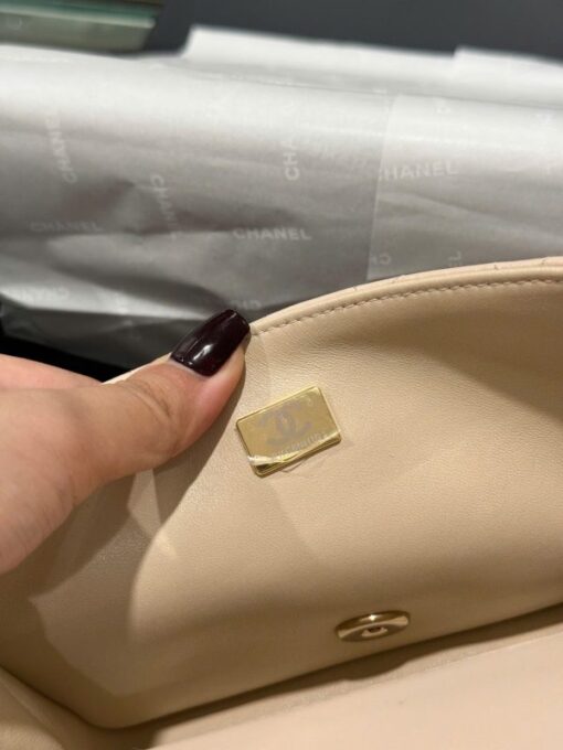 Chanel Classic Mini Beige Super High Quality Women’s Handbag with Gold Lock 17cm - Image 8