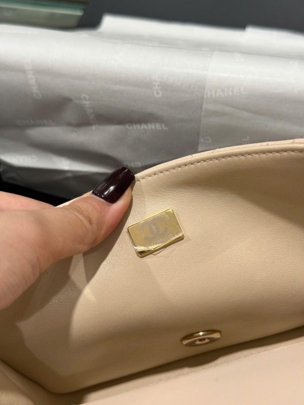 Chanel Classic Mini Beige Super High Quality Women’s Handbag with Gold Lock 17cm - Image 8