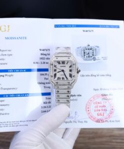 Alternative view of Cartier Santos Custom With Full Diamond Moissanite Hong Kong 35mm