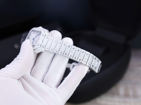 Cartier Santos Custom With Full Diamond Moissanite Hong Kong 35mm - Image 10