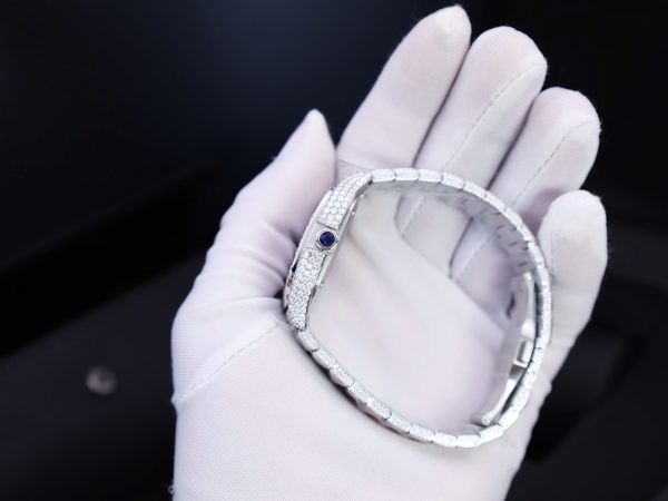 Cartier Santos Custom With Full Diamond Moissanite Hong Kong 35mm - Image 8