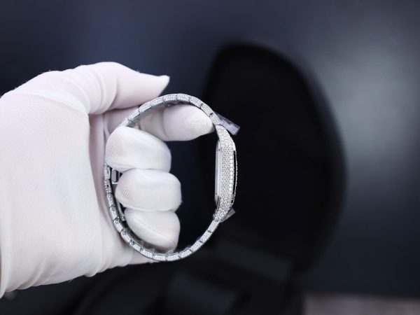 Cartier Santos Custom With Full Diamond Moissanite Hong Kong 35mm - Image 9