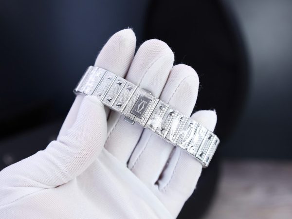 Cartier Santos Custom With Full Diamond Moissanite Hong Kong 35mm - Image 11
