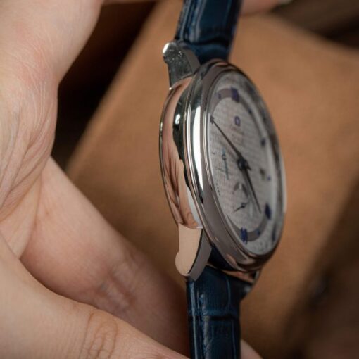 Omega De Ville Prestige Power Reserve Replica 11 Watch Blue Leather Strap 39.5mm - Image 10
