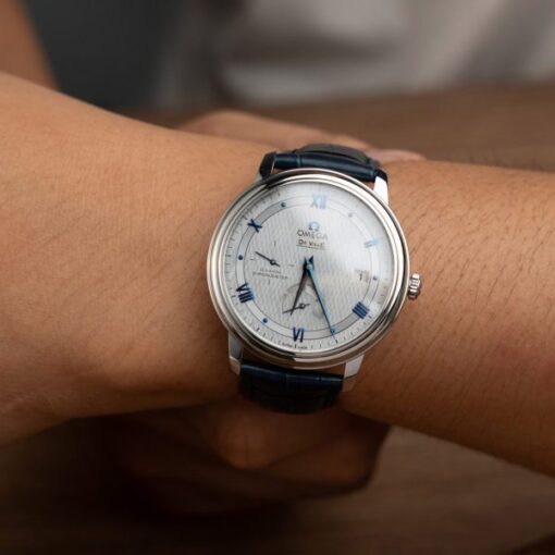 Omega De Ville Prestige Power Reserve Replica 11 Watch Blue Leather Strap 39.5mm - Image 7