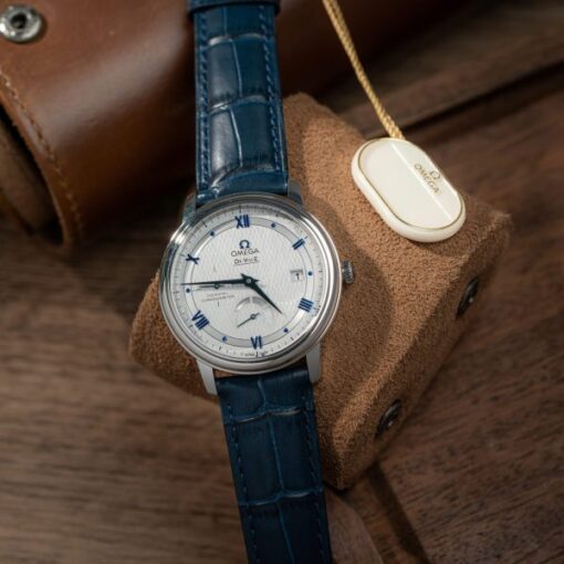 Omega De Ville Prestige Power Reserve Replica 11 Watch Blue Leather Strap 39.5mm - Image 2
