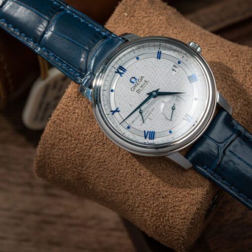 Omega De Ville Prestige Power Reserve Replica 11 Watch Blue Leather Strap 39.5mm - Image 3