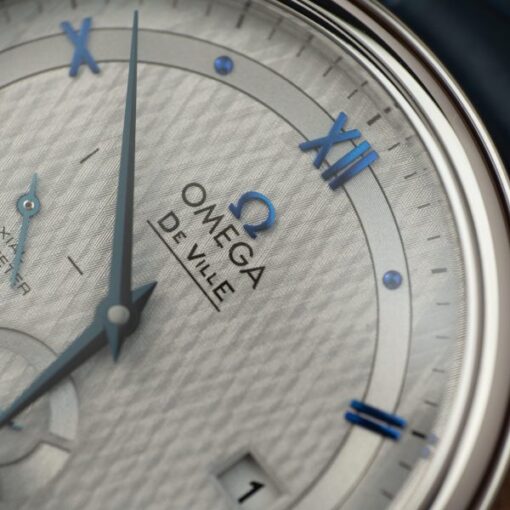 Omega De Ville Prestige Power Reserve Replica 11 Watch Blue Leather Strap 39.5mm - Image 4