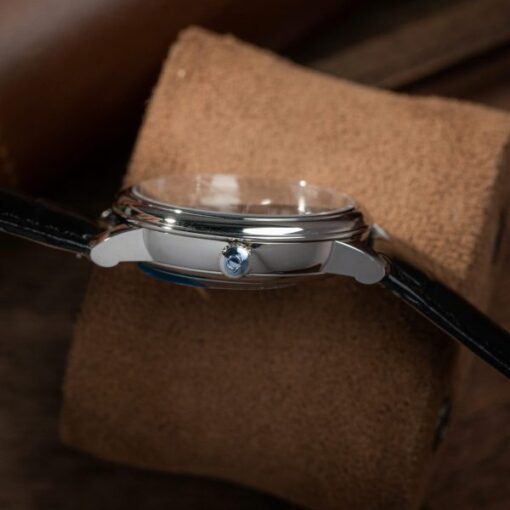 Omega De Ville Prestige Power Reserve Replica Watch Dial Blue Leather Strap 39.5mm - Image 9
